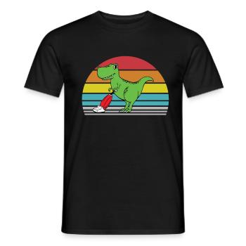 Lustiger T-rex mit Staubsauger - Männer T-Shirt - Schwarz - Vorne - AI Model Male 178 light (178cm)