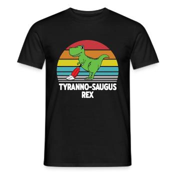 Tyranno Saugus Rex retro - Männer T-Shirt - Schwarz - Vorne - AI Model Male 178 light (178cm)