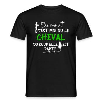 C'est moi ou le cheval / Cadeau / Equitation - T-shirt homme - noir - Devant - AI Model Male 178 light (178cm)