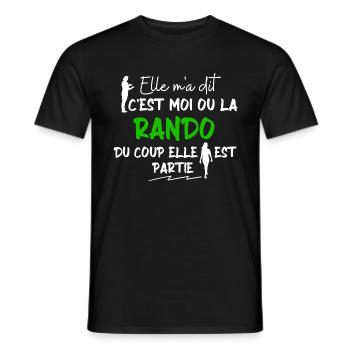 C'est moi ou la rando / Randonneur / Cadeau - T-shirt homme - noir - Devant - AI Model Male 178 light (178cm)