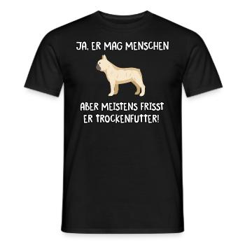 Ja er mag Menschen Französische Bulldogge - Männer T-Shirt - Schwarz - Vorne - AI Model Male 178 light (178cm)