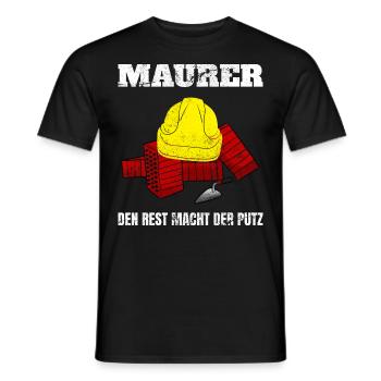 Briqueteur le plâtre fait le reste - T-shirt homme - noir - Devant - AI Model Male 178 light (178cm)
