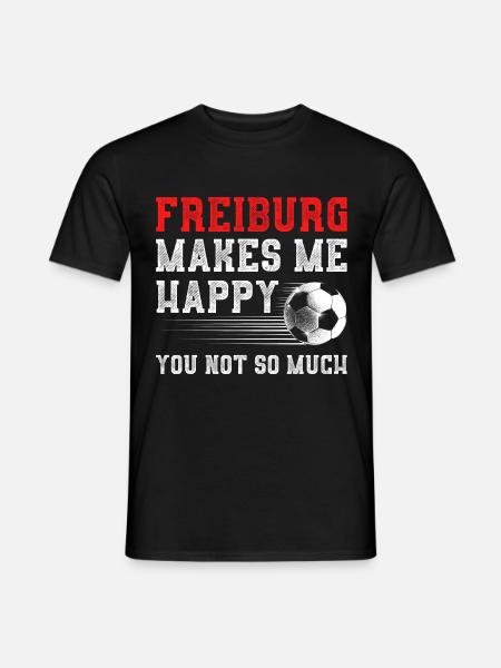MAKES ME HAPPY Freiburg - Männer T-Shirt - Schwarz