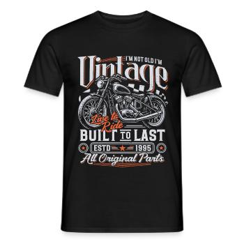 1995 Vintage Born Motorcycle Birthday Gift - Men's T-Shirt - black - Front - AI Model Male 178 light (178cm)