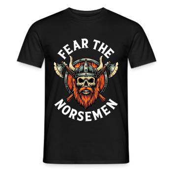 Fear the Norsemen - Wikinger Totenkopf - Männer T-Shirt - Schwarz - Vorne - AI Model Male 178 light (178cm)