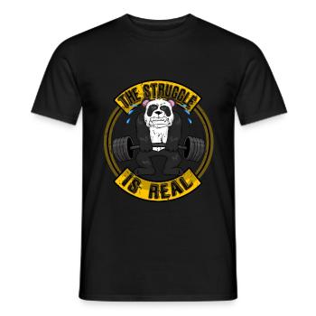 Bodybuilding Panda Fitness - Männer T-Shirt - Schwarz - Vorne - AI Model Male 178 light (178cm)