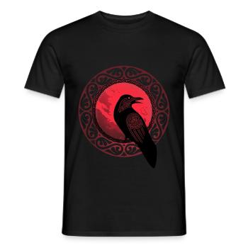 Odin Thor Raben Hugin und Munin T-Shirt für Männer - Männer T-Shirt - Schwarz - Vorne - AI Model Male 178 light (178cm)