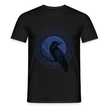 Odin Thor Raben Hugin und Munin T-Shirt für Männer - Männer T-Shirt - Schwarz - Vorne - AI Model Male 178 light (178cm)