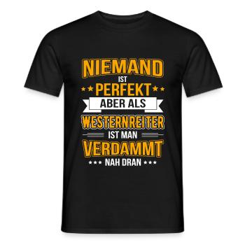 Cavalier Western Equitation Westernreiter - T-shirt homme - noir - Devant - AI Model Male 178 light (178cm)