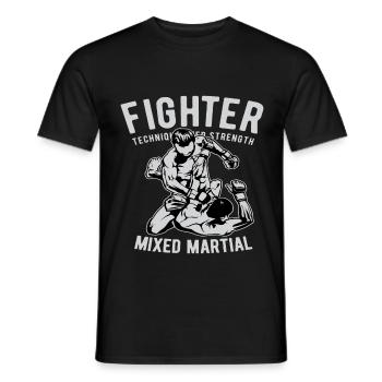 Fighter, MMA, Boxen - Männer T-Shirt - Schwarz - Vorne - AI Model Male 178 light (178cm)