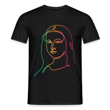 Leonardo’s Gioconda en couleurs - T-shirt homme - noir - Devant - AI Model Male 178 light (178cm)