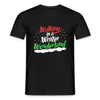 Walking In A Winter Wonderland - Weihnachten Xmas - Männer T-Shirt - Schwarz - Vorne - AI Model Male 178 light (178cm)