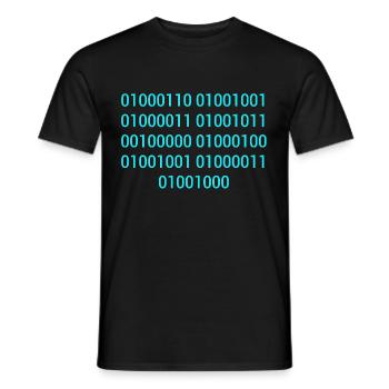 BINARY CODE / BINÄRCODE F**K DICH GESCHENKIDEE - Männer T-Shirt - Schwarz - Vorne - AI Model Male 178 light (178cm)