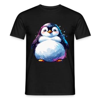 Gros Pingouins Pingouin Famille Mignon - T-shirt homme - noir - Devant - AI Model Male 178 light (178cm)