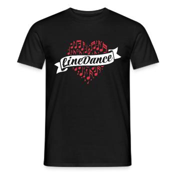 Danse en ligne - Danse avec le cœur - Musique Cadeau - T-shirt homme - noir - Devant - AI Model Male 178 light (178cm)