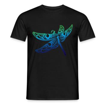Magical Colorful Dragonfly T-shirt - Insect Lover - Men's T-Shirt - black - Front - AI Model Male 178 light (178cm)