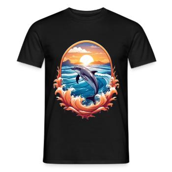 Delfin - Männer T-Shirt - Schwarz - Vorne - AI Model Male 178 light (178cm)