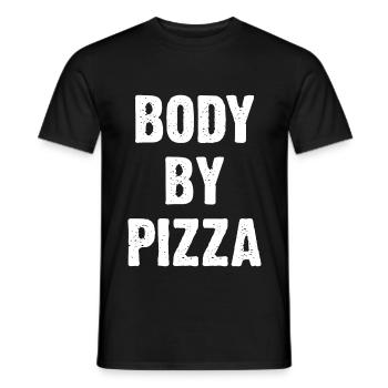 Body By Pizza - Men's T-Shirt - black - Front - AI Model Male 178 light (178cm)