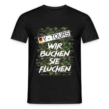Shirt Wehrdienst Y-Tours - Männer T-Shirt - Schwarz - Vorne - AI Model Male 178 light (178cm)