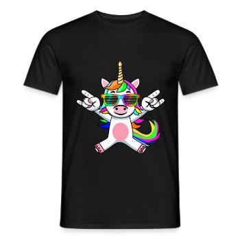 Unicorn Mythical Creature Party Cute Animal Colorful Kids - Men's T-Shirt - black - Front - AI Model Male 178 light (178cm)