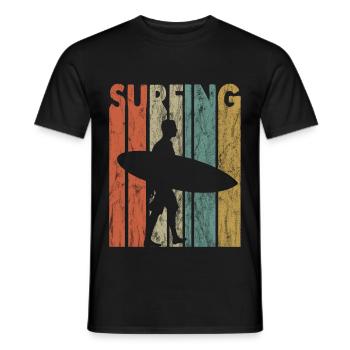 Surfen - Männer T-Shirt - Schwarz - Vorne - AI Model Male 178 light (178cm)