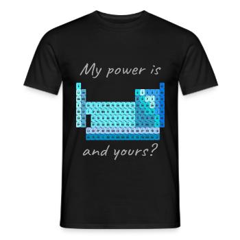Tableau périodique des éléments en bleu - T-shirt homme - noir - Devant - AI Model Male 178 light (178cm)