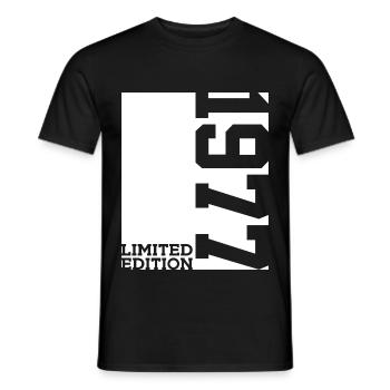 49TH BIRTHDAY LIMITED EDITION 1977 - Men's T-Shirt - black - Front - AI Model Male 178 light (178cm)