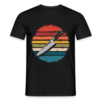 Couteau de chef vintage Cadeaux de cuisine culinaire Chefs - T-shirt homme - noir - Devant - AI Model Male 178 light (178cm)