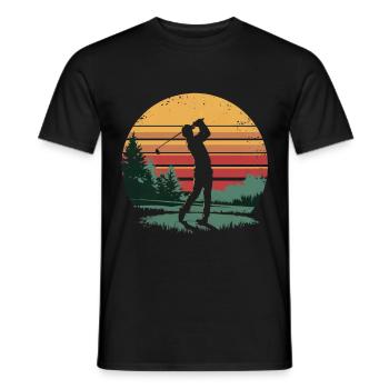 Retro Golfer Golf Swing Gifts for Golfer Players - Männer T-Shirt - Schwarz - Vorne - AI Model Male 178 light (178cm)