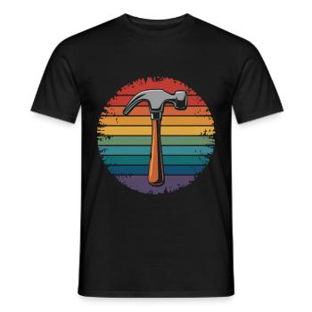 Retro Vintage Hammer Tool Lover Gifts Carpenter - Men's T-Shirt - black - Front - AI Model Male 178 light (178cm)
