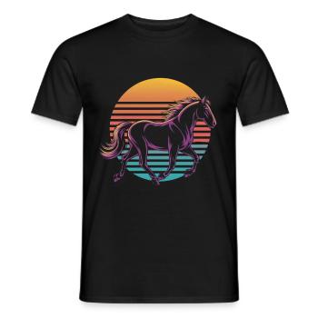 Retro Vintage Horse Animal Lover Horse Gifts - Männer T-Shirt - Schwarz - Vorne - AI Model Male 178 light (178cm)