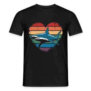 Rétro Vintage Hammerhead Shark Ocean Divers Cadeaux - T-shirt homme - noir - Devant - AI Model Male 178 light (178cm)
