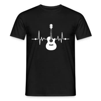 Acoustic Guitar Heartbeat Music Lover Gifts - Männer T-Shirt - Schwarz - Vorne - AI Model Male 178 light (178cm)