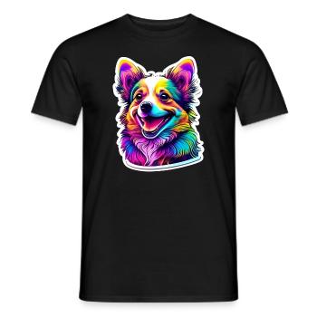 Happy Dog Psychédélique - T-shirt homme - noir - Devant - AI Model Male 178 light (178cm)