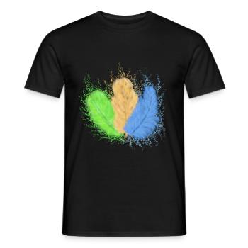 Feathers, colourfully mixed - Men's T-Shirt - black - Front - AI Model Male 178 light (178cm)