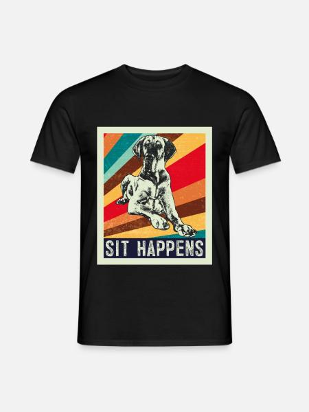 Deutsche Dogge retro Geschenk Shirt - Männer T-Shirt - Schwarz
