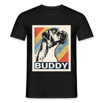 Boxer retro gift shirt - Men's T-Shirt - black - Front - AI Model Male 178 light (178cm)