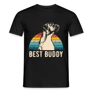 Boxer retro gift shirt - Men's T-Shirt - black - Front - AI Model Male 178 light (178cm)