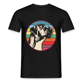 Boxer retro gift shirt - Men's T-Shirt - black - Front - AI Model Male 178 light (178cm)