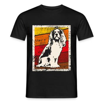 Chemise cadeau rétro Cavalier King Charles Spaniel - T-shirt homme - noir - Devant - AI Model Male 178 light (178cm)