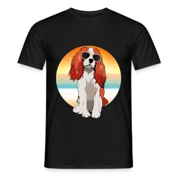 Chemise cadeau rétro Cavalier King Charles Spaniel - T-shirt homme - noir - Devant - AI Model Male 178 light (178cm)