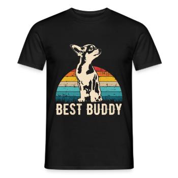 Chihuahua retro gift shirt - Men's T-Shirt - black - Front - AI Model Male 178 light (178cm)