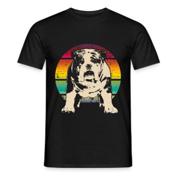 Chemise cadeau rétro Bulldog Anglais - T-shirt homme - noir - Devant - AI Model Male 178 light (178cm)