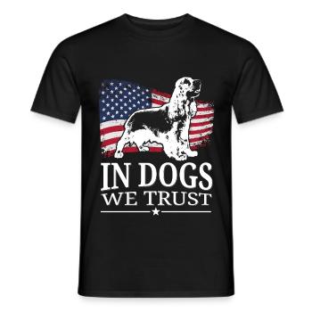 English Cocker Spaniel retro gift shirt - Men's T-Shirt - black - Front - AI Model Male 178 light (178cm)