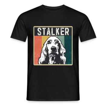 English Cocker Spaniel retro gift shirt - Men's T-Shirt - black - Front - AI Model Male 178 light (178cm)