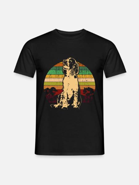 English Springer Spaniel retro Geschenk Shirt - Männer T-Shirt - Schwarz