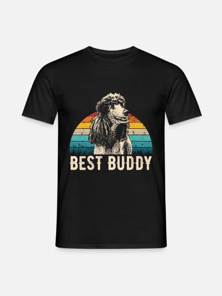 Pudel retro Geschenk Shirt - Mænd T-shirt - sort