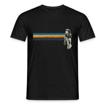 Chemise cadeau rétro caniche - T-shirt homme - noir - Devant - AI Model Male 178 light (178cm)