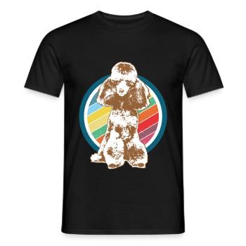 Chemise cadeau rétro caniche - T-shirt homme - noir - Devant - AI Model Male 178 light (178cm)