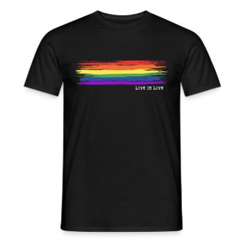 L'amour est l'amour - Gay Pride - T-shirt homme - noir - Devant - AI Model Male 178 light (178cm)